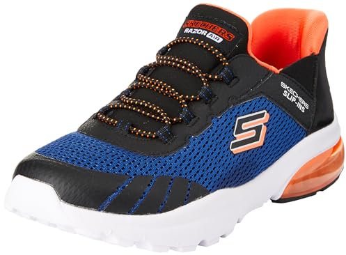 Skechers Boys, Zapatillas Niños, Royal Textile Black Synthetic Trim, 39 EU