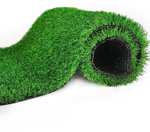 HUHJYUGE Kunstrasen Rasenteppich 3x3m, Kunstrasen Outdoor, Rasenteppich Balkon, Kunststoffrasen Wasserdurchlässig Natürlich und Realistisch Aussehend mit Drainagelöchern