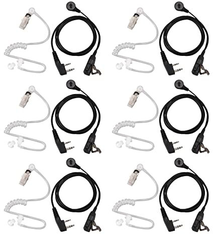 CRAKES 6 x 2 Pin Microphone PTT In-Ear Headphones with Acoustic Tube for UV-5R -888S CB Radio Accessories