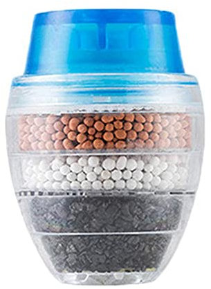 Fvoagaou Activo Carbón Grifo Filtro Grifo Boquilla Filtro de Agua Grifo Cocina 5 Filtro Limpiador para Uso Hogar (Azul)