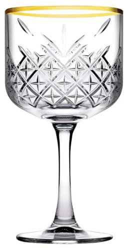 Topkapi Doro Gin Eterno │ Gin Gläser Cocktailgläser Aperol Spritz Kelche │4er Set │ Gläser mit Goldrand │ ~520 ml │ Fabelhaft für Bars, Clubs, Zuhause und Partys