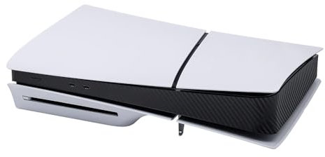 Mcbazel Autocollant pour Console PS5 Slim Protection Couvercle Décalque Skin - Carbon Black