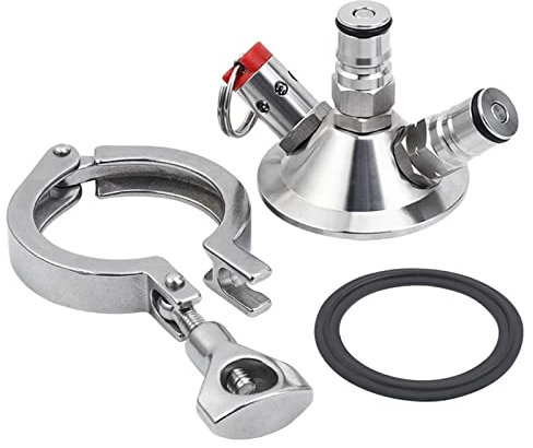 Home Brewing Ball Lock Tri-Clamp Conversion Kit, 2'' Commercial Beer Keg Adapter Brewing Accessory