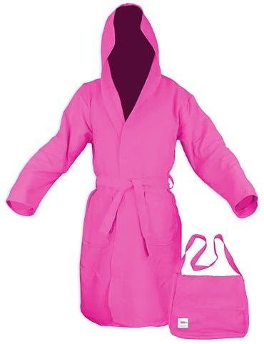 Tex family - Accappatoio in Microfibra PODDY | Leggero e Compatto | Asciugatura Rapida | Ideale per Sport e Viaggio, Fucsia, M, Medium