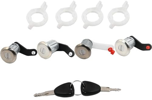 VHEUHZ 4 Serrure Barillets + 2 clés cylindres de serrure de porte Compatible avec Renault Master 4 mascotte Opel Movano A Nissan Interstar 1998-2010