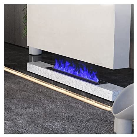 Wasserdampfkamin, 750 W/1500 W, sechsfarbig, Verstellbarer Flammenkamin, intelligenter elektrischer LCD-Touchscreen-Einbau-Kaminheizer mit Fernbedienung, 3D-Zerstäubungskamine Warm as Ever