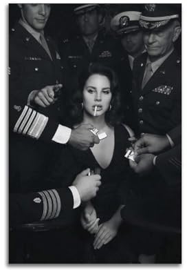 KPNEUDCZZ Lana Del Rey Schwarz-Weiß-Poster, dekoratives Gemälde, Leinwand, Wandposter und Kunstdruck, moderne Familienschlafzimmer-Dekoration, Poster, 20 x 30 cm
