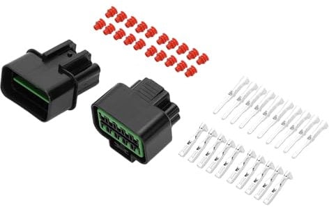 VekAuto 10 Pin Car Wiring Harness Connector Plug Kit Compatible for Hyundai for Kia, Waterproof 2.2mm Series Plastic Black Male Female Wire Terminal Connector