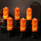 6 Stück Halloween Deko Kerzen Flammenlose, Halloween Deko Kürbis Laterne, Halloween Deko Licht Batteriebetriebene, LED Kerzen Outdoor Teelichter, Kerzenhalter Lampe Horror Garten Teelicht Innen Außen