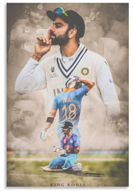 Virat-Kohli Cooles Poster Cricket-Sterngemälde auf Leinwand, Wandkunst, Poster, Rollbild, Druck, Wanddekoration, Heimposter 1