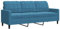 vidaXL Sofa 3-Sitzer, Polstersofa für Wohnzimmer, Couch Loungesofa Metallgestell, Dreisitzer Samtsofa Sitzmöbel, Modern, Blau 180cm Samt