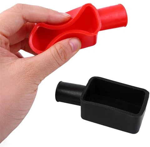 Car Battery Terminal Cover - 2pcs Insulating Terminal Cover | Positive and Negative Cable Stud Covers, Car Battery Terminal Protection Cover, Red & Black Battery Terminal Caps for Trucks, Car