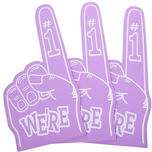 KICHOUSE 3St Cheerleader-Hand Schaumstofffinger Party-Fußball-Finger Handball-Handschuhe würfelunterlage photostickomni Cheerleader-Requisiten Schaumfinger für den Sport Eva Violett