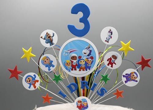 Childrens Cake Topper (ANY THEME) Kids Cake Topper Stars on wires Childrens Cake Spray Explosion Glittered or Non Glittered Cake Decoration Personalised 1st 2nd 3rd 4th 5th 6th Any Age Any Colours 007