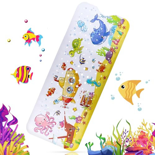 Zosenyer Alfombra Bañera Antideslizante Infantil, 100x40cm Anti-Moho,Alfombrillas para Bañera Antibacteriano,Lavable a Máquina,Alfombrilla Ducha Bebes y Niños Baño (Octopus)