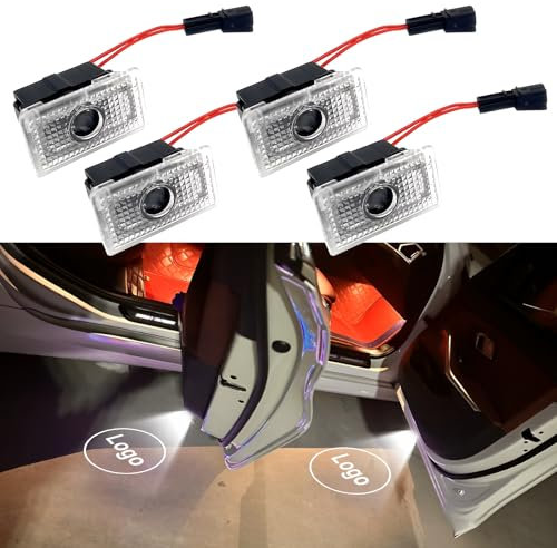 cimsfcor Car Door LED Light Logo Projector, Puddle Lights Compatible with Tesla Model Y, for Model 3, for Model X, for Model S, 4 Pcs