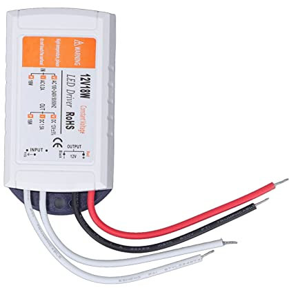 12V 1.5A LED Power Supply, 12V 18W LED Driver for LED Strip Lights Lamp Bulbs, AC with Over Current, Short Circuit, Easy Installation and