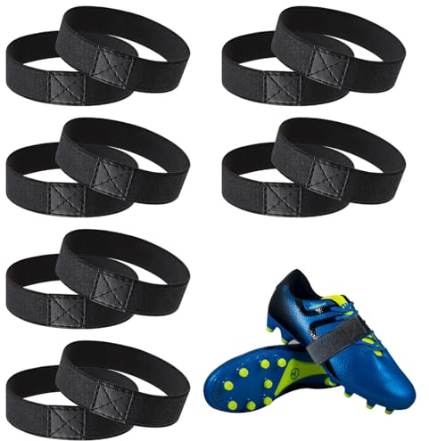 Prmape 12 Stück Schnürsenkel Fixierband Fussballschuhe, Fixierband für Fußballschuhe Kinder, Schnürsenkel Halter Fussball, Reißfeste Fixierung Schnürsenkel für High Heels Sportschuhe Erwachsene Kinder