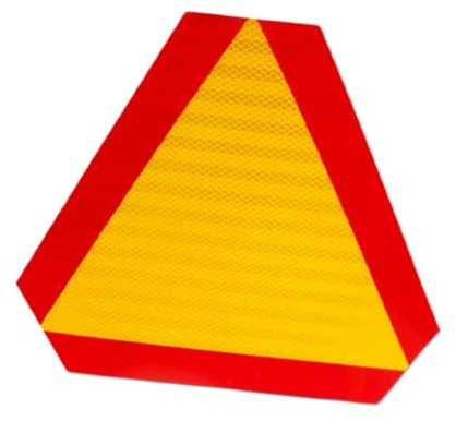 LeeQinersw Langsam bewegendes Fahrzeugdreieck Zeichen langsam Zeichen Warndreieck Professioneller praktischer Reflektor für Versorgung Fahren, Gelb