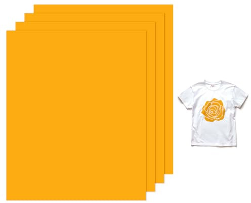 M METERXITY 4 Sheets 3D Puff Vinyl Heat Transfer 12x10 Inch Puff Vinyl Heat Transfer Orange Yellow Foaming HTV Sheets Iron-on for T-shirts/DIY Fabric