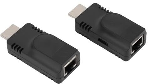 Annadue HDMI Extender sur Ethernet Cat5e Cat6 jusqu'à 200 Pieds / 60m pour Adaptateur HDMI Ethernet Transmetteur Récepteur Récepteur Prise en Charge 1080p @ 60Hz pour le Projecteur PC