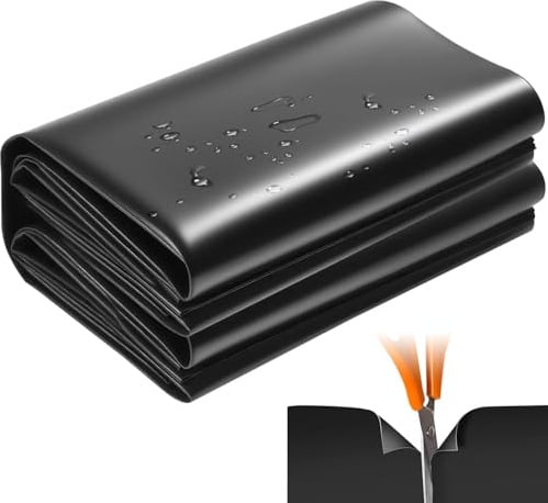 Teichfolie 2x3m Teichfolien Zuschnitt Schwarz HDPE Gartenteich Teichplane Stärken 0,2mm Geeignet für Innen& Außenbereich Fischteiche Hundeteich Brunnen Wassergarten Gartenarbeit Wasserfall Hochbeete