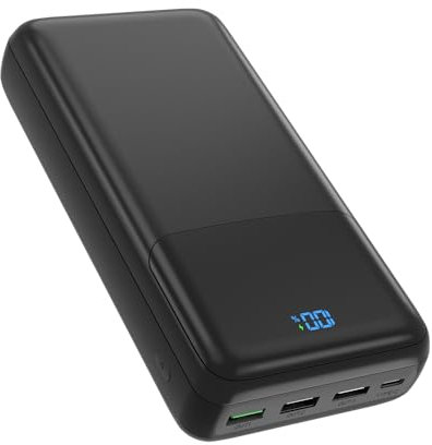 PowerBank 50000 mAh, ricarica rapida 30 W, Power Bank USB-C 4 uscite e 2 ingressi, display LED PowerBank