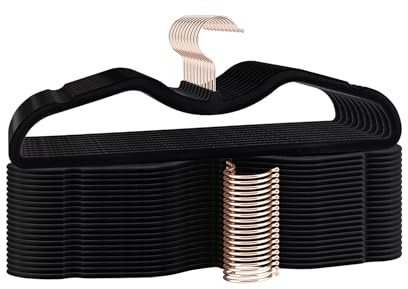 Perchas de terciopelo para cuello corto, superficie de fieltro antideslizante, diseño que ahorra espacio con ranuras antideslizantes y forma de hombro, ganchos giratorios de 360°, duraderas para