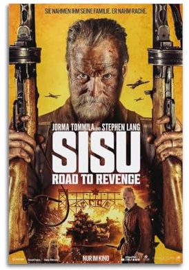 WEJWHHTHUU Sisu Poster Road to Revenge, Leinwanddruck, ästhetisches Poster, moderne Kunst, Gemälde für Wohnzimmer, 30 x 45 cm, ungerahmt