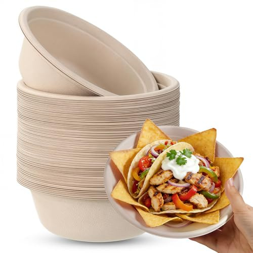 Kokoie 100 Stück Einweg Suppenschalen, 500ml Einweg Suppenschalen