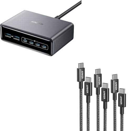 Anker 100W USB C Kabel [3 Stück 1m+1,8m+3m]+Anker Prime 200W USB C Ladegerät