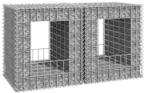 Lot de 2 colonnes de gabion 50 x 50 x 60 cm, fer, gabions robustes, en fer, pour l'extérieur, résistantes aux intempéries, pour décoration, projets de jardin, simples