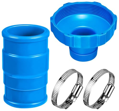 Skimmer Adapter für Poolsauger, Skimmer Anschluss Set, Skimmer Wandhalterung Schlauchadapter, Blau Ersatz Pool Adapter, Pool Schlauch Adapters mit Clip für oberirdische Schwimmbecken, Staubsauger
