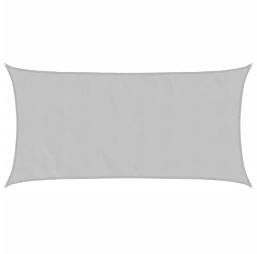 Roanoer Tenda parasole rettangolare, 6 x 3 m, grigio chiaro, impermeabile, protezione UV, in poliestere Oxford, grande telo antivento, per giardino, terrazza, piscina, campeggio e esterni