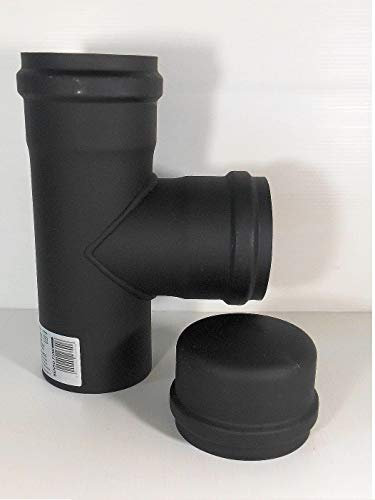 Raccordo a T tubo scarico fumi Diametro 80 per stufa a pellet canna fumaria