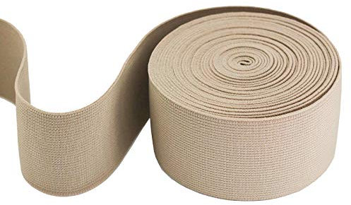 maDDma 5m Gummiband 50 mm breit Oeko-Tex Gummilitze elastisches Band Bekleidungsgummi Farbwahl, Größe:50 mm, Farbe:beige