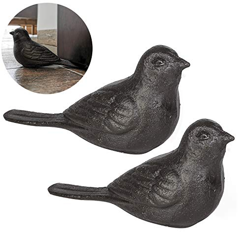 Livfodrm Door Stop Floor Heavy Door Stop Animal Bird Decorative Door Stopper Cast Iron Door Stop Turstopper Wedge Rustic Set of 2
