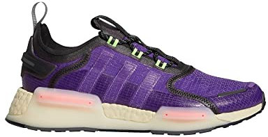 adidas Originals NMD_R1 V3 Herren-Sneaker, Violett/Schwarz/Signalgrün, 11.5