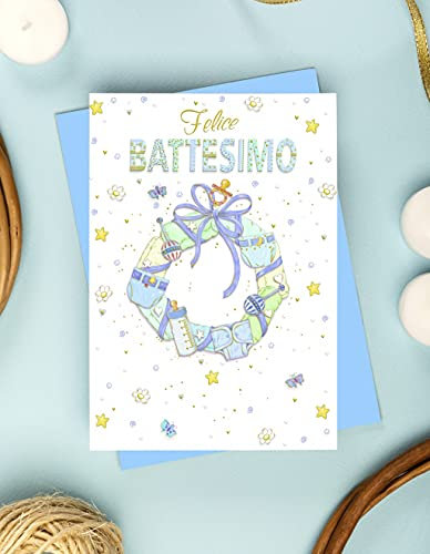 Glückwunschkarte Taufe, Offset-Druck (hellblau)