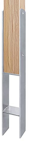 Aufun 2 Stück H-Pfostenträger in Ausführung 91mm H-anker H-Form Stahlträger- 600 mm Länge, Materialstärke 5mm (2 Stück 91mm)