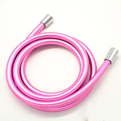 MMDSNX Flexibler PVC-Duschschlauch Rosa PVC-Schlauch für Handbrausen-Sanitärschlauch mit Duschkopf, 200 cm Rohr