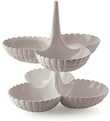 Guzzini - Tiffany, Set di 2 Antipastiere - Grigio Tortora, 27x25xh25,5 cm - 199201158