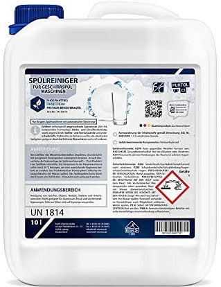 FURTH CHEMIE Spülreiniger für gewerbliche Geschirrspülmaschinen chlorfrei ohne Benzotriazol; als Geschirrspülreiniger und Maschinenspülmittel, 10 L