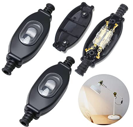 Gzhaimai 3 Pièces Interrupteur Intermédiaire Interrupteur Etanche, 2 Pôles 250 V 3 A Interrupteur Pour Extérieur Jardin Balcon Bureau Lampe De Chambre(Noir)