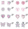 YADOCA 8 Paia Orecchini Bambini Ipoallergenici per Donne Ragazze Acciaio Inossidabile 316L CZ Cuore Vite Posteriore Orecchini a Bottone Fiore Multicolore Farfalla Orecchini Set