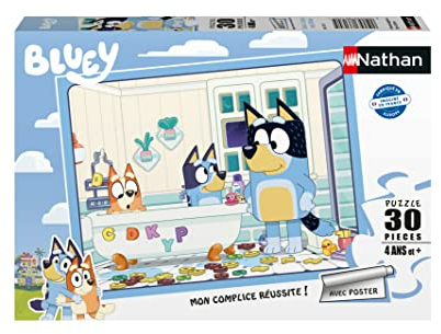 Puzzles Nathan - 30-teiliges Puzzle in der Badewanne mit Bluey Kind, 4005556861705