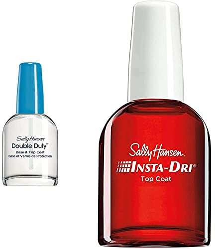 Sally Hansen Double Duty Strengthening Base and Top Coat, 13.3ml & Insta-Dri Top Coat, 13.3ml