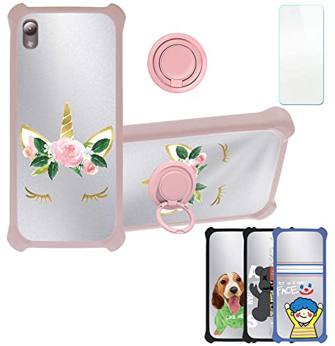 Aroepurt Hülle Für Zte Blade A31 LITE hülle Kompatibel mit Zte Blade A31 LITE Hülle Case Handyhülle Schutzhülle Cover [Mit 9H Härte HD Schutzfolie] PC + Silikon Ständer DYF-HJS