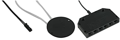 DOMUS LINE Berührungsschalter Capsens für led durch Holz, Glas und Plexiglas, LED Sensor Touch Schalter dimmbar mit 10-fach Verteiler 12V, Kunststoff schwarz