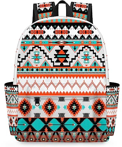 TropicalLife Bunte Azteken-Muster Kinder Rucksack Azteken Kleinkind Rucksack für Mädchen Jungen Kinder Schule Büchertasche Reise Casual Daypack, multi, 15 in